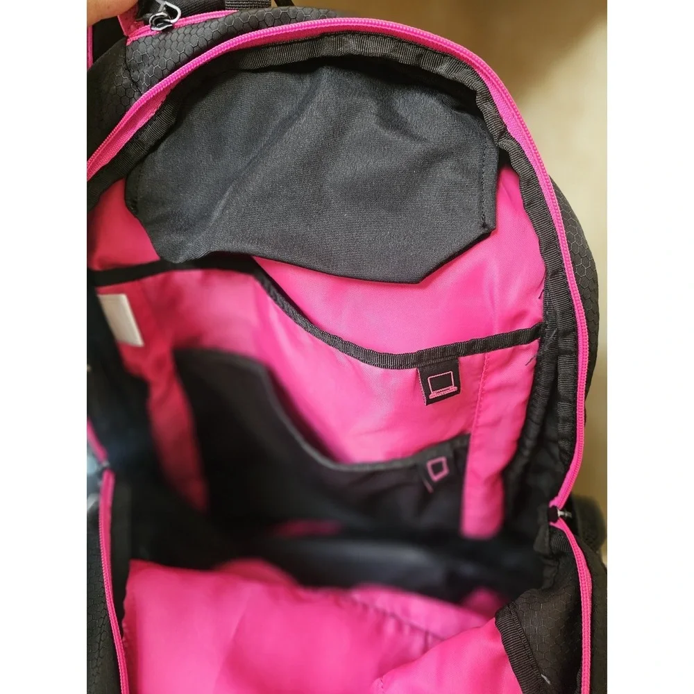Adidas Foundation Black Pink  18 in Backpack School Laptop Bookbag Daypack - Picture 6 of 6
